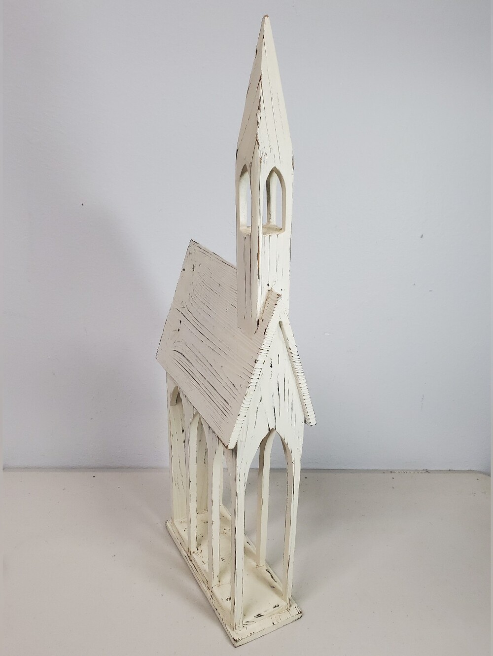 Shabby Chic Rustic Farmhouse Style Church Christmas Card Mail Holder Cottagecore